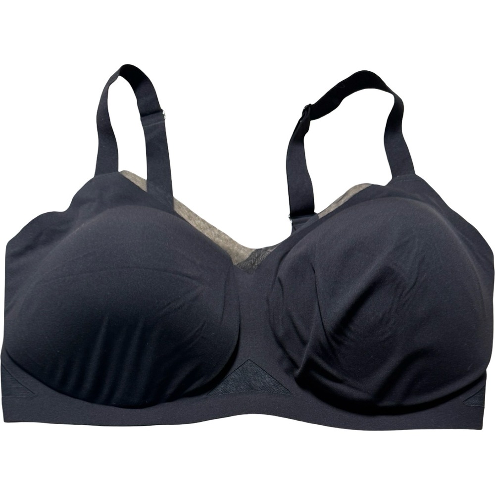 Honeylove CrossOver Bra 36DDD F/G Black Wireless Full Coverage LWBR0304 LWBR0304